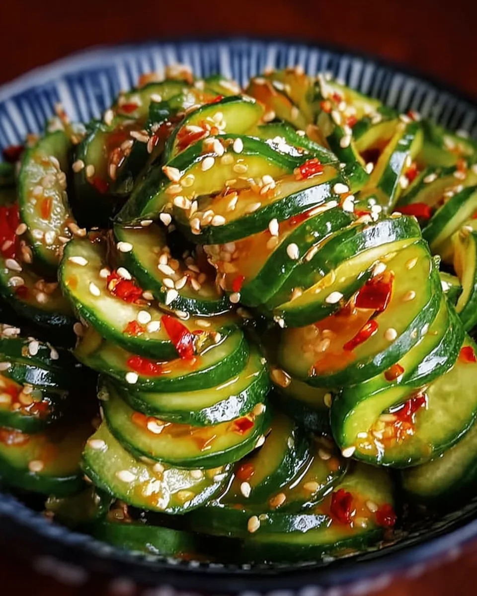 Asiatischer Gurkensalat mit Chili und Sesam: Erfrischend lecker!