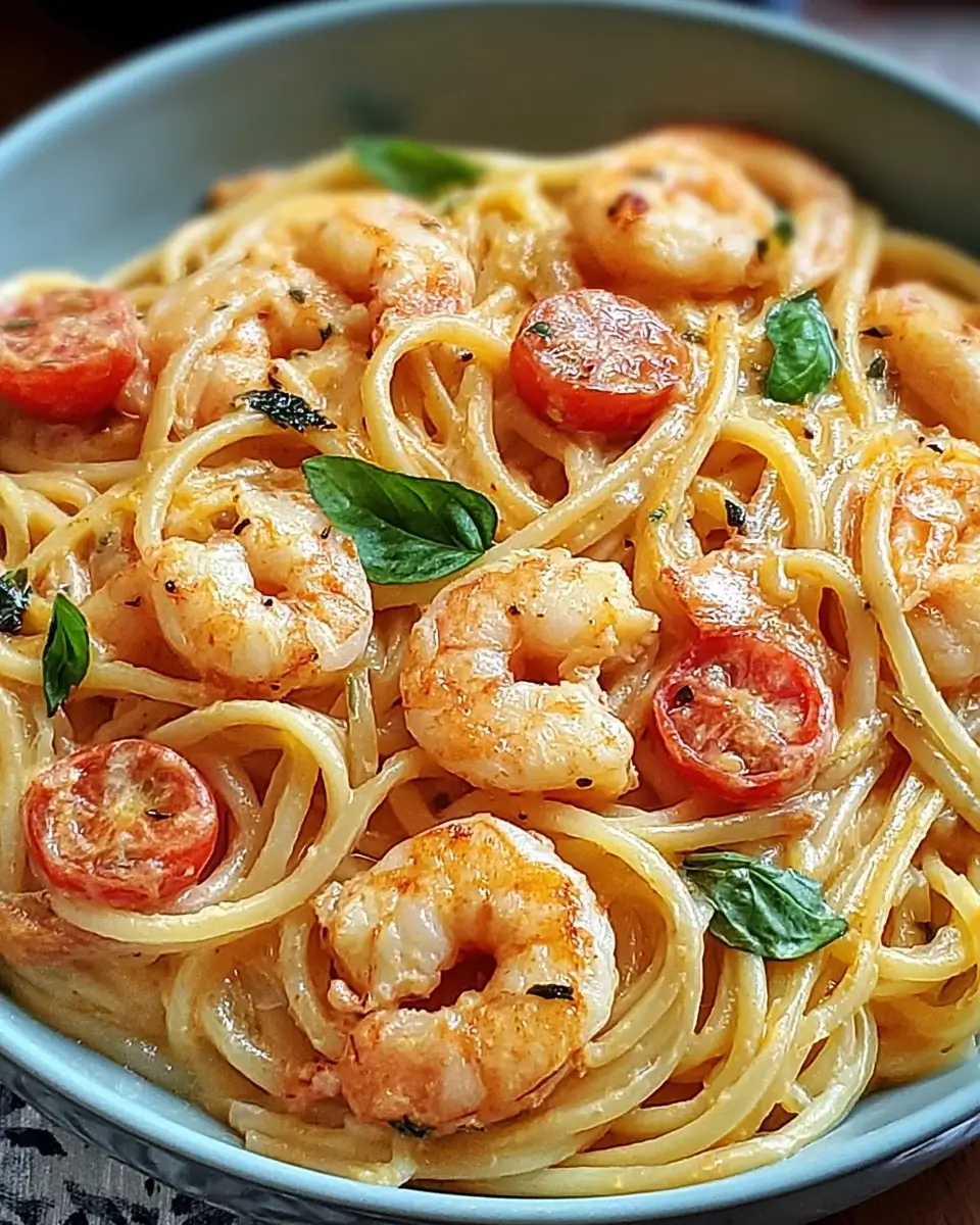 Spaghetti mit Garnelen in Frischkäsesauce: Ein Genuss!