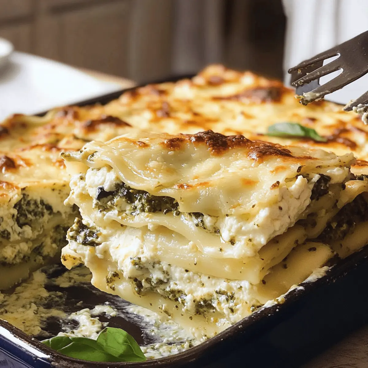 Cremige weiße Lasagne-Delikatesse für Genießer