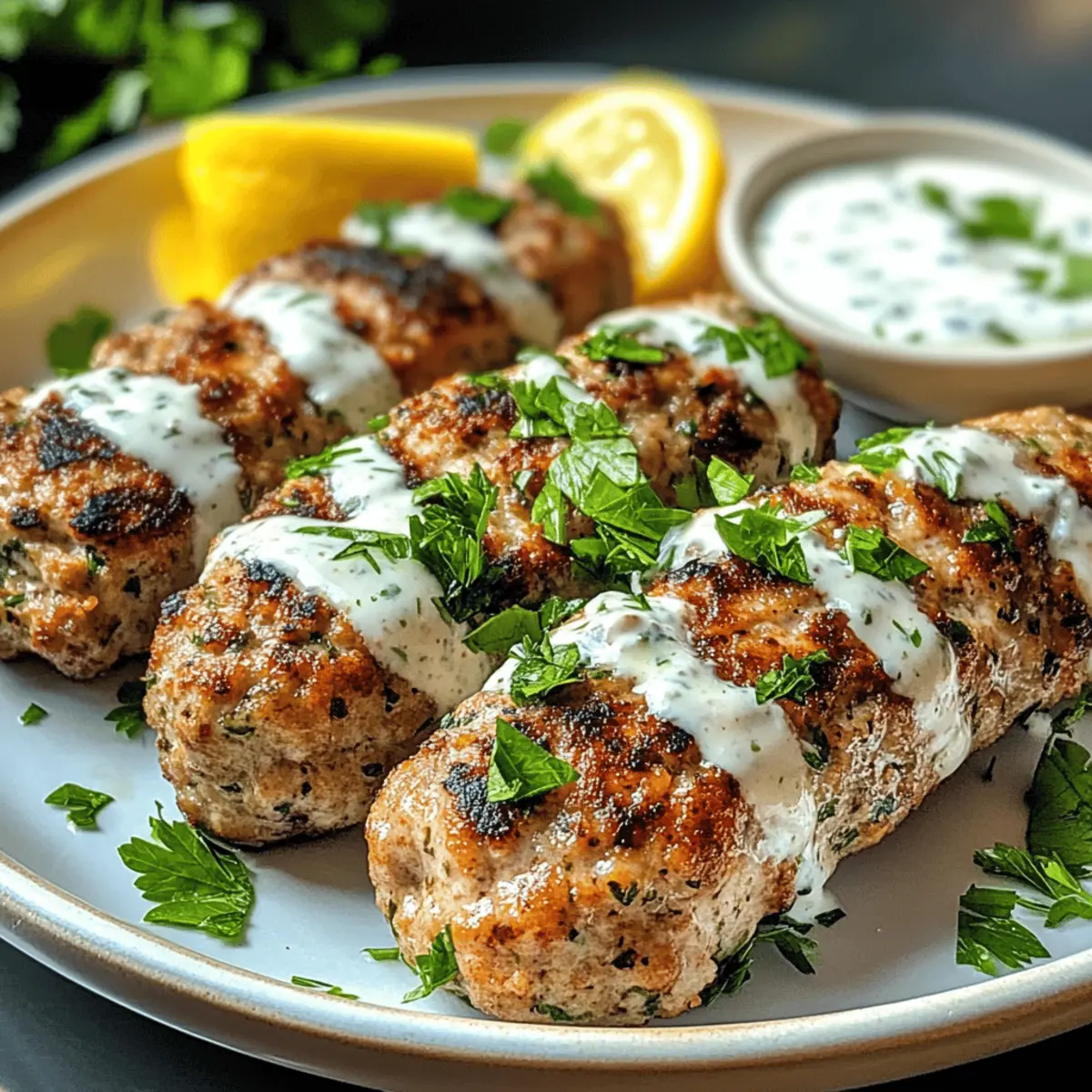 Hühnchen-Kofta mit Knoblauch-Joghurt-Sauce genießen