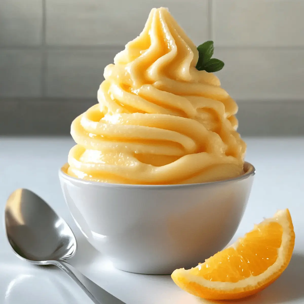 Gesunder Orangen Dole Whip ohne Eismaschine