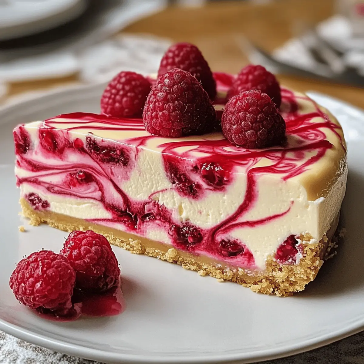 Himbeerkäsekuchen mit saurer Sahne und weißer Schokolade