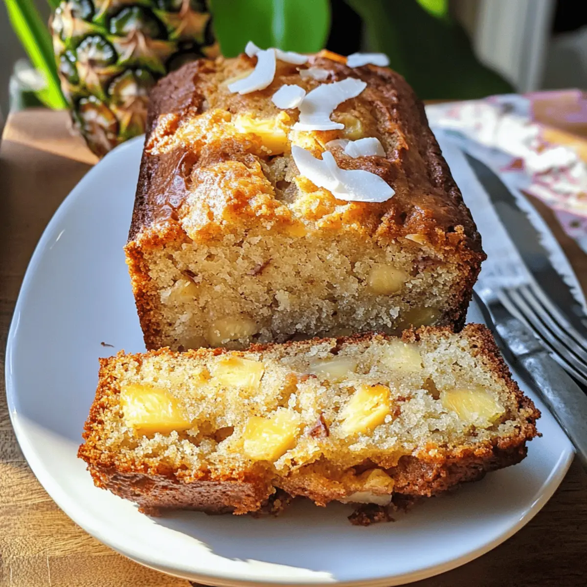 Hawaiianische Bananenbrot mit Ananas und Kokos