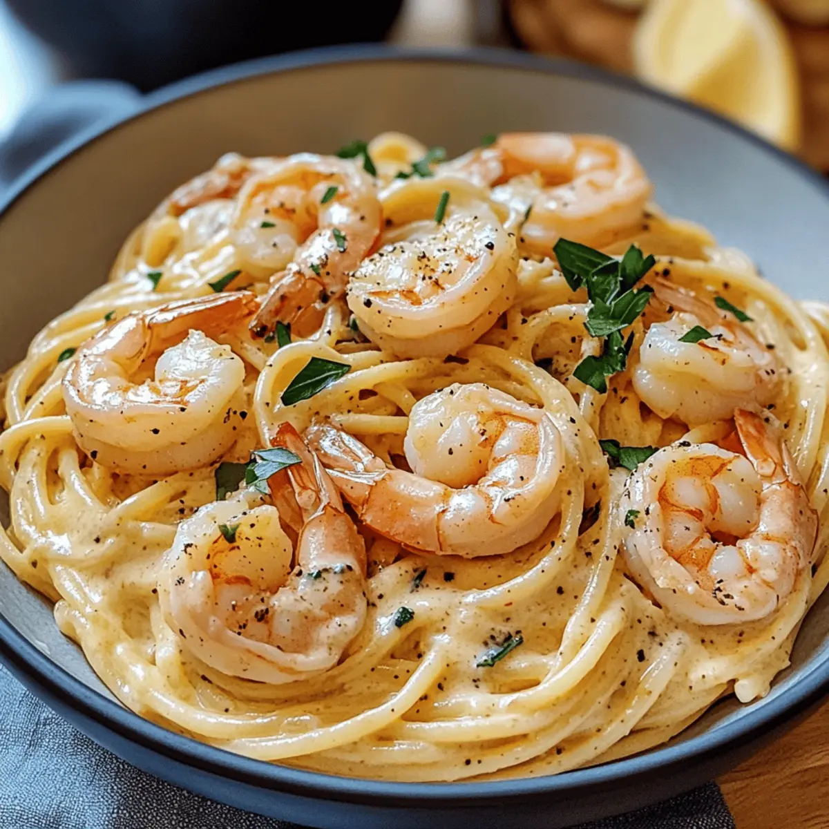 Spaghetti mit Garnelen in Frischkäsesauce schnell zubereitet
