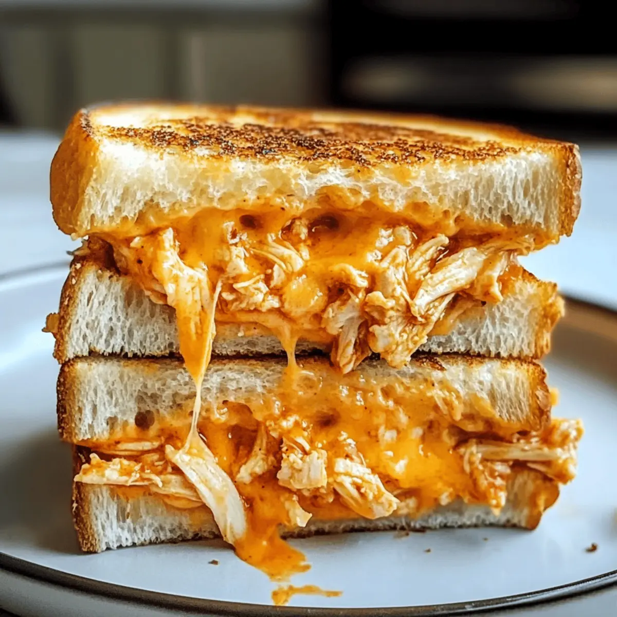 Buffalo-Hühnchen-Grilled Cheese Sandwich leicht gemacht