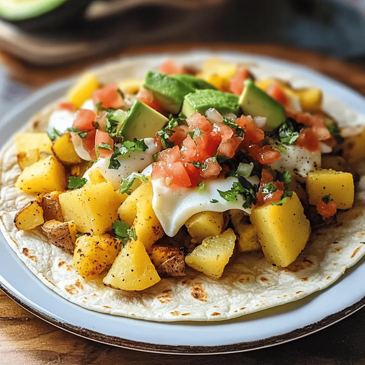 Kartoffel, Ei und Käse Frühstückstacos für den perfekten Start