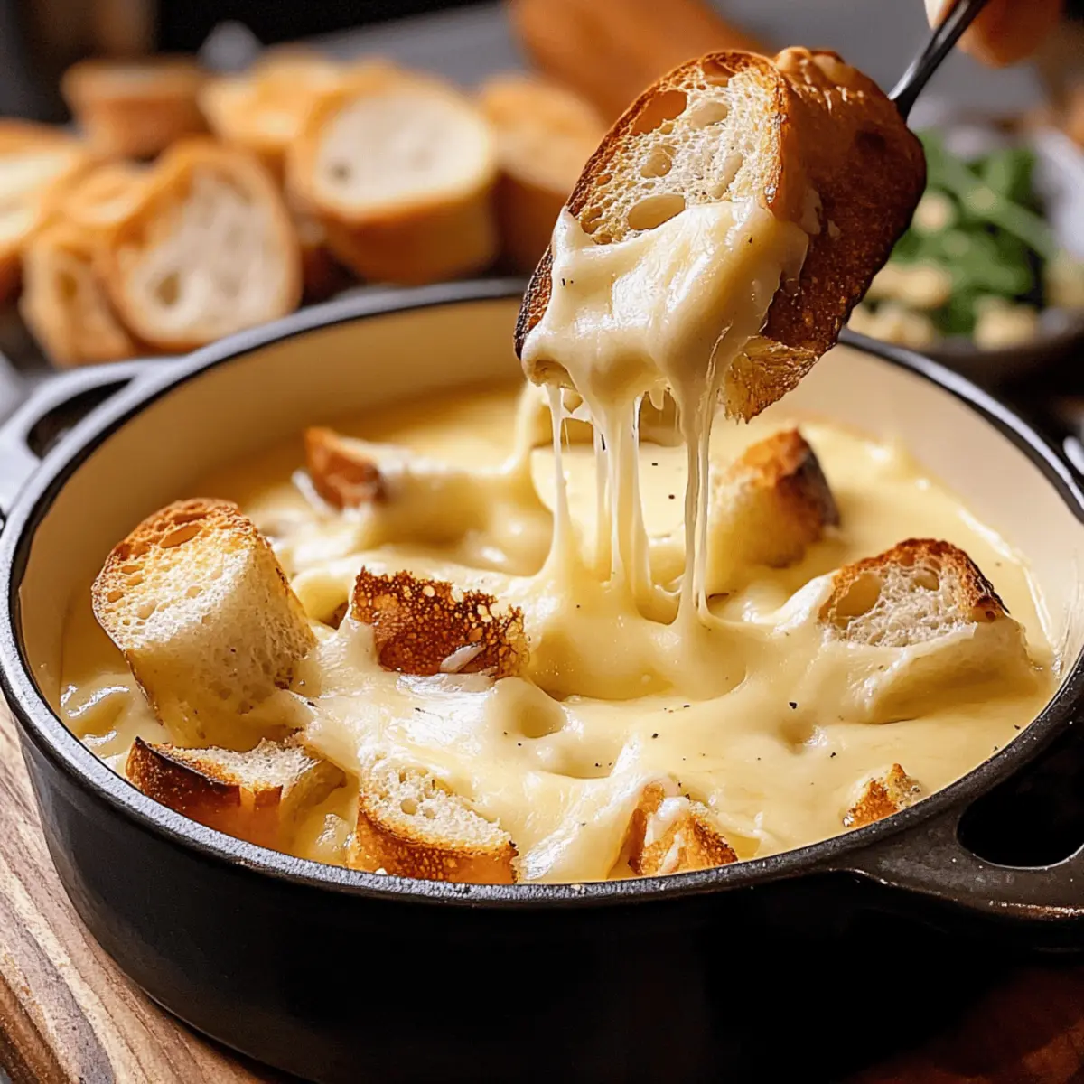 Käsefondue mit gegrilltem Brot schnell und einfach