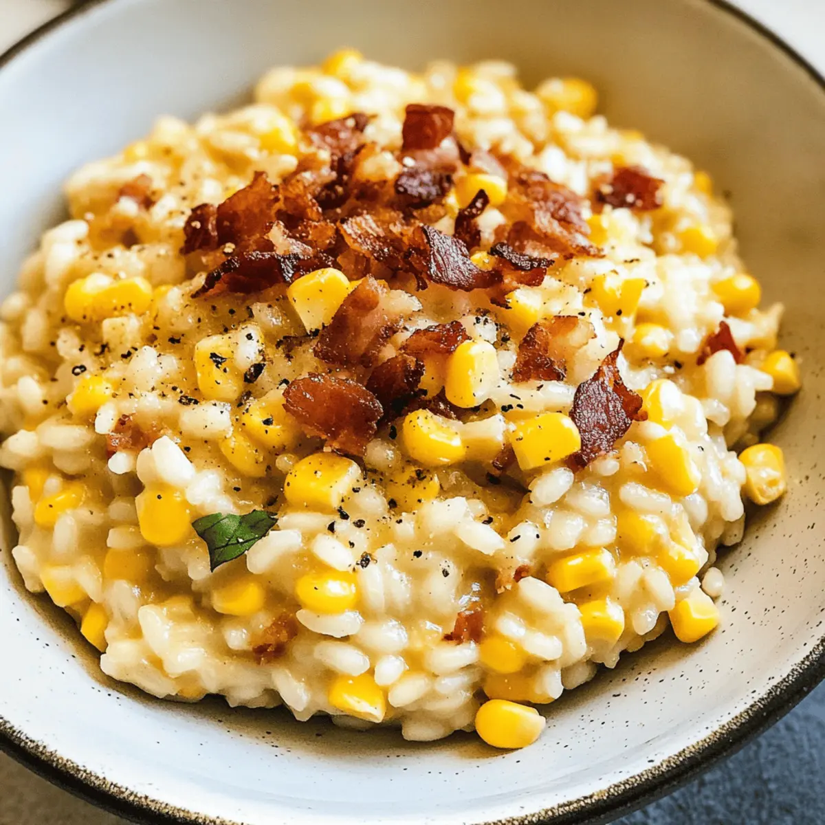 Süßmaisrisotto mit knusprigem Pancetta