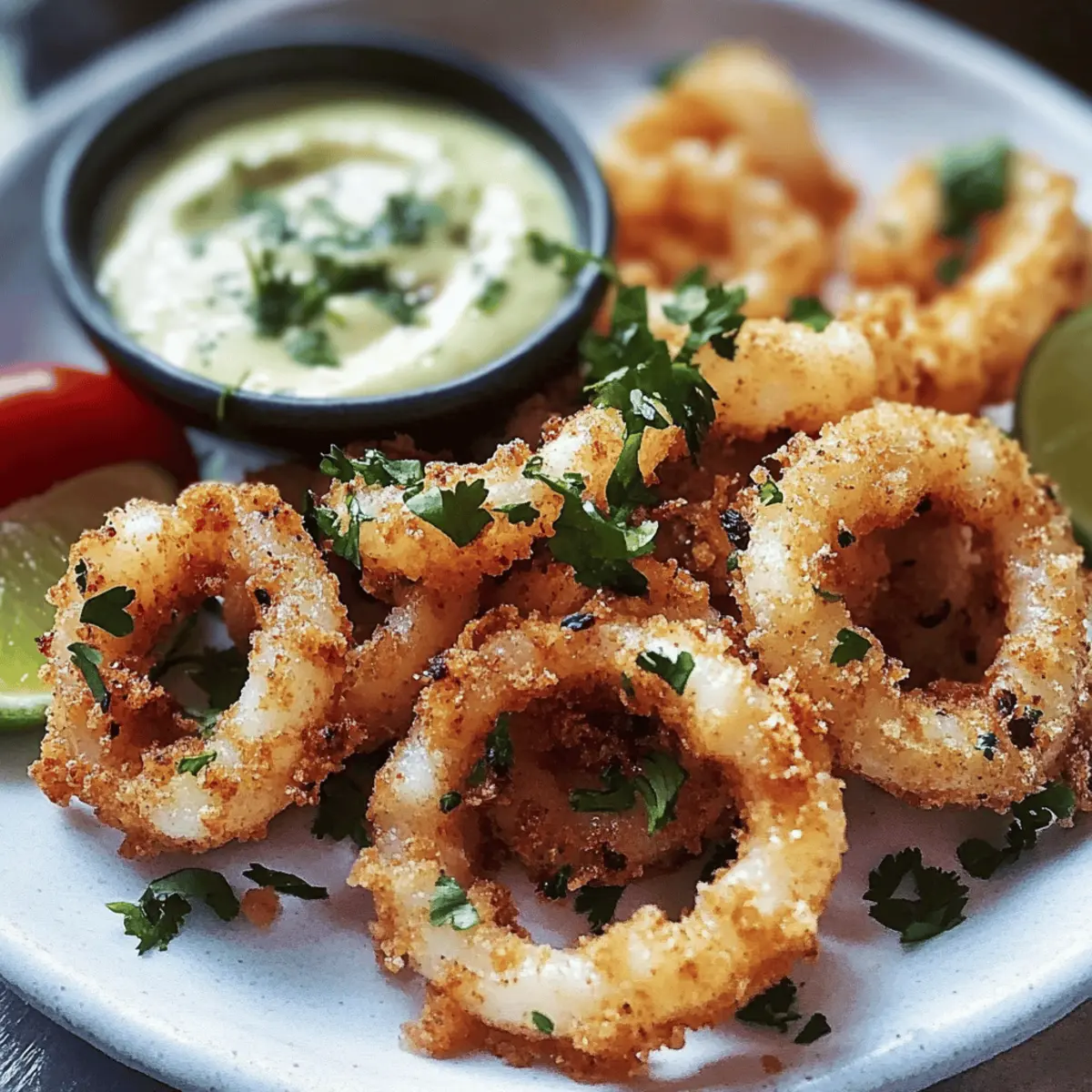Kalmarringe mit Pimientos Koriander Limette Genuss