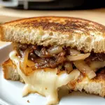 Grilled cheese sandwich with French onions