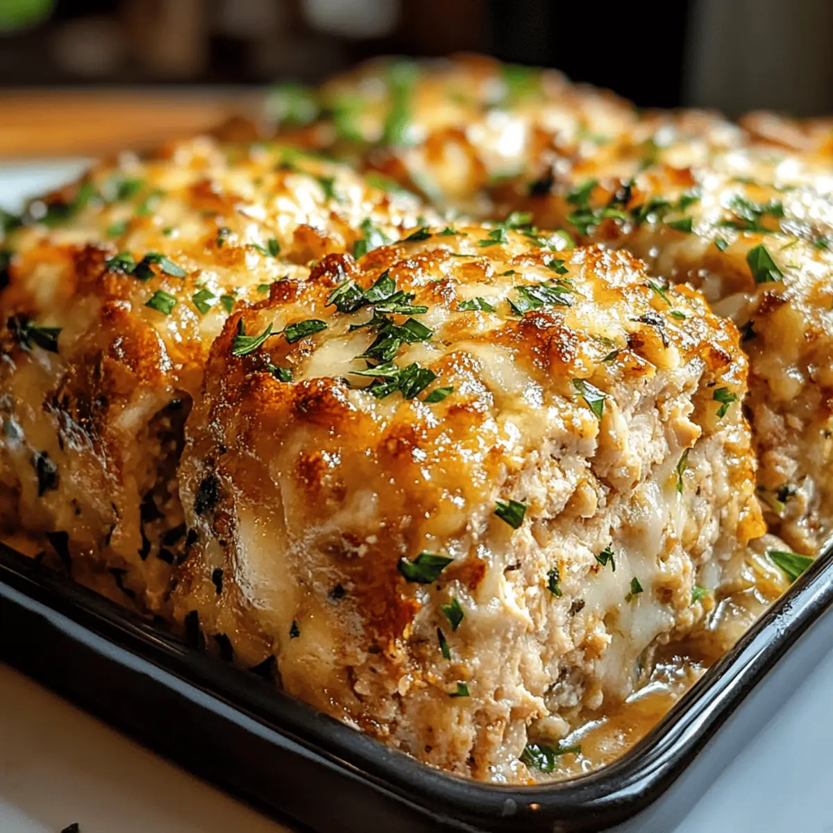 Knoblauch Parmesan Hähnchen Fleischlaib für echte Genießer