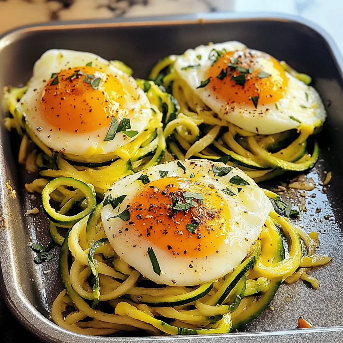 Gebackene Eier-Zoodle-Bündel für ein schnelles Frühstück