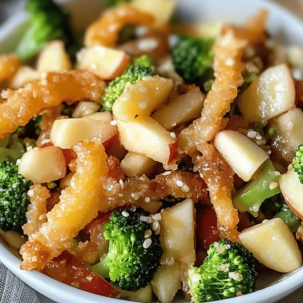 Honigcrispa-Apfel-Brokkoli-Salat für frische Geschmacksexplosion