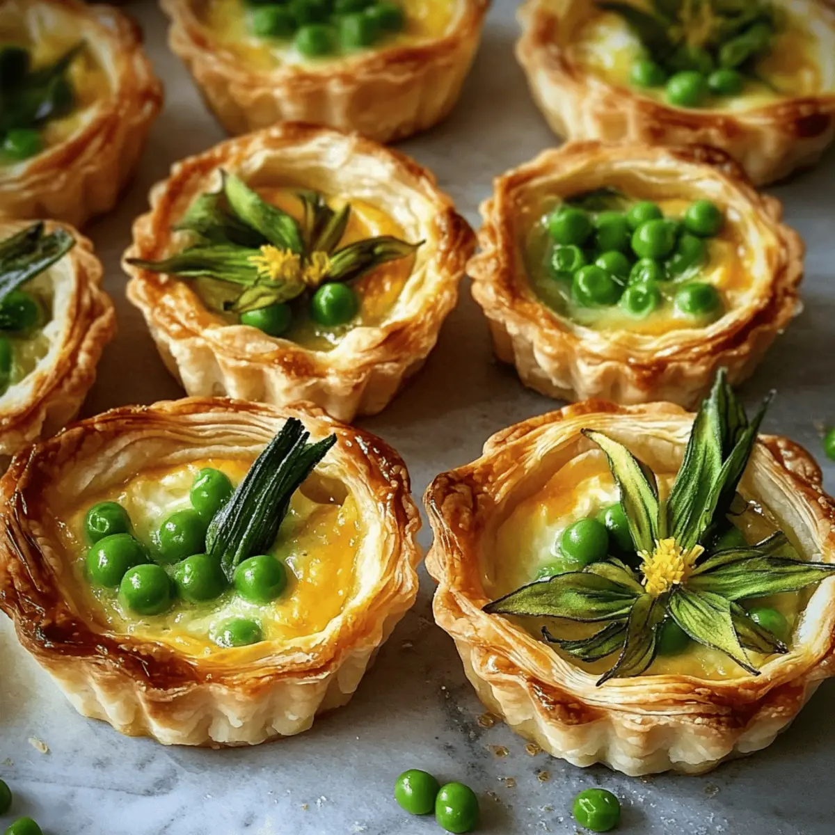 Erbsen Tartelettes Zucchiniblüten Genuss für den Sommer