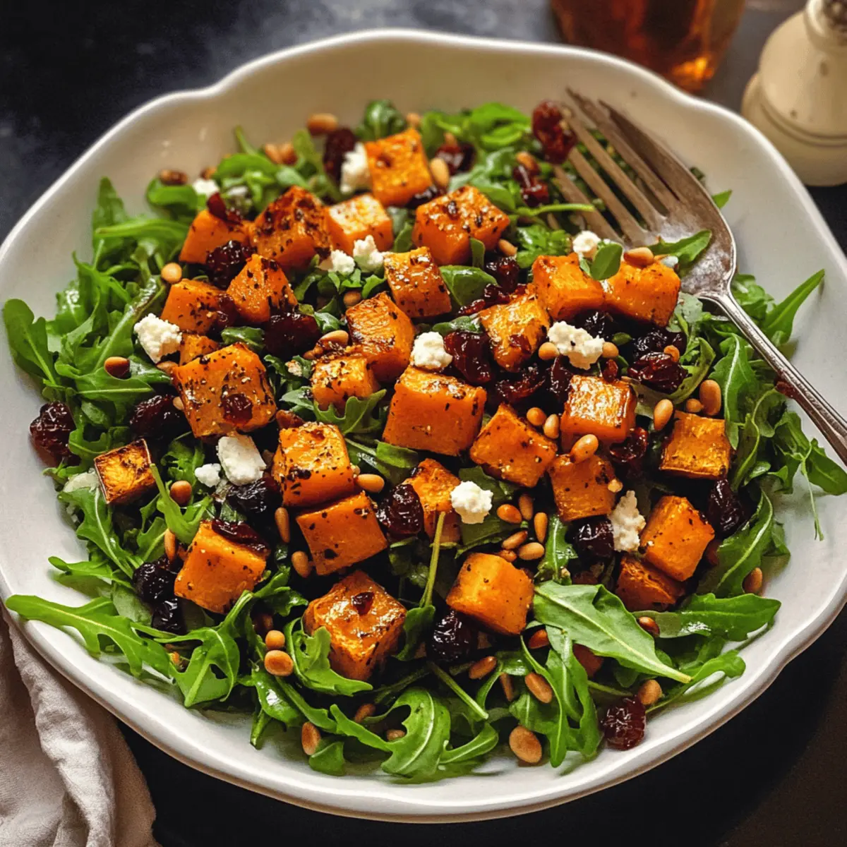 Gerösteter Butternut-Kürbis-Salat mit Apfel-Dressing