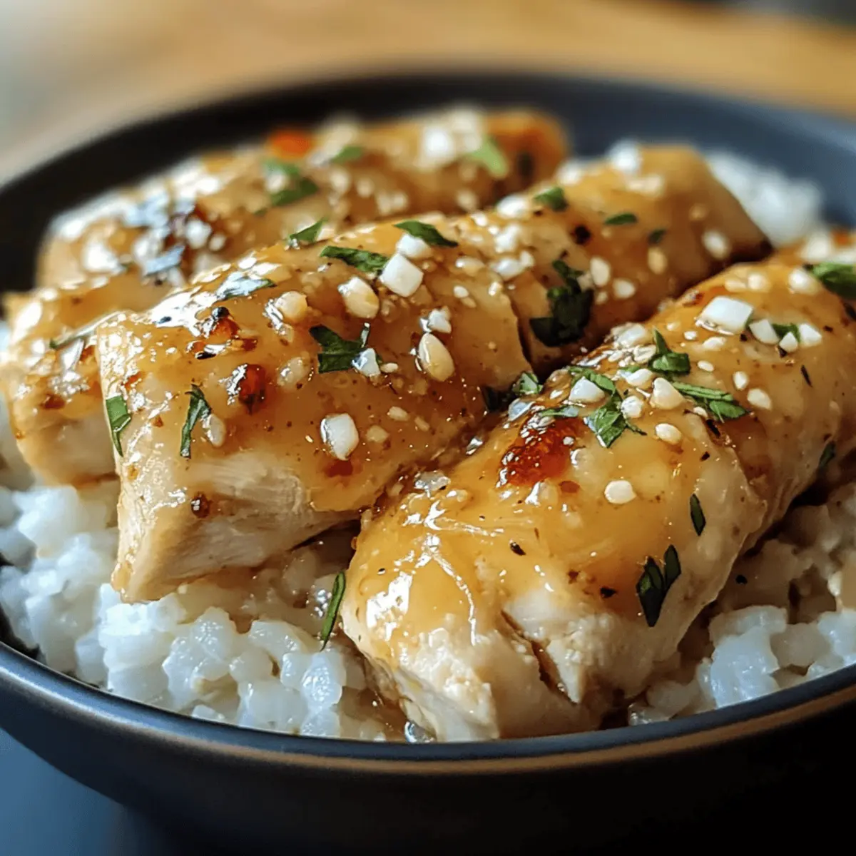 Hühnchen und Reis Schalen mit cremiger Knoblaufsauce