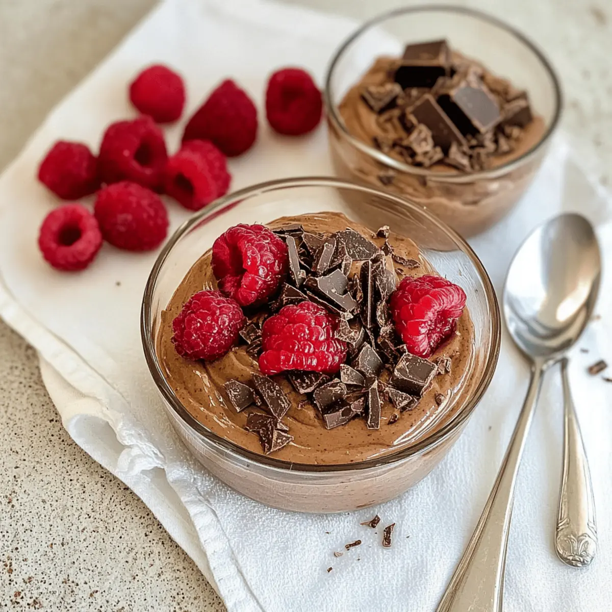 Hoher Protein Schokoladenmousse mit griechischem Joghurt