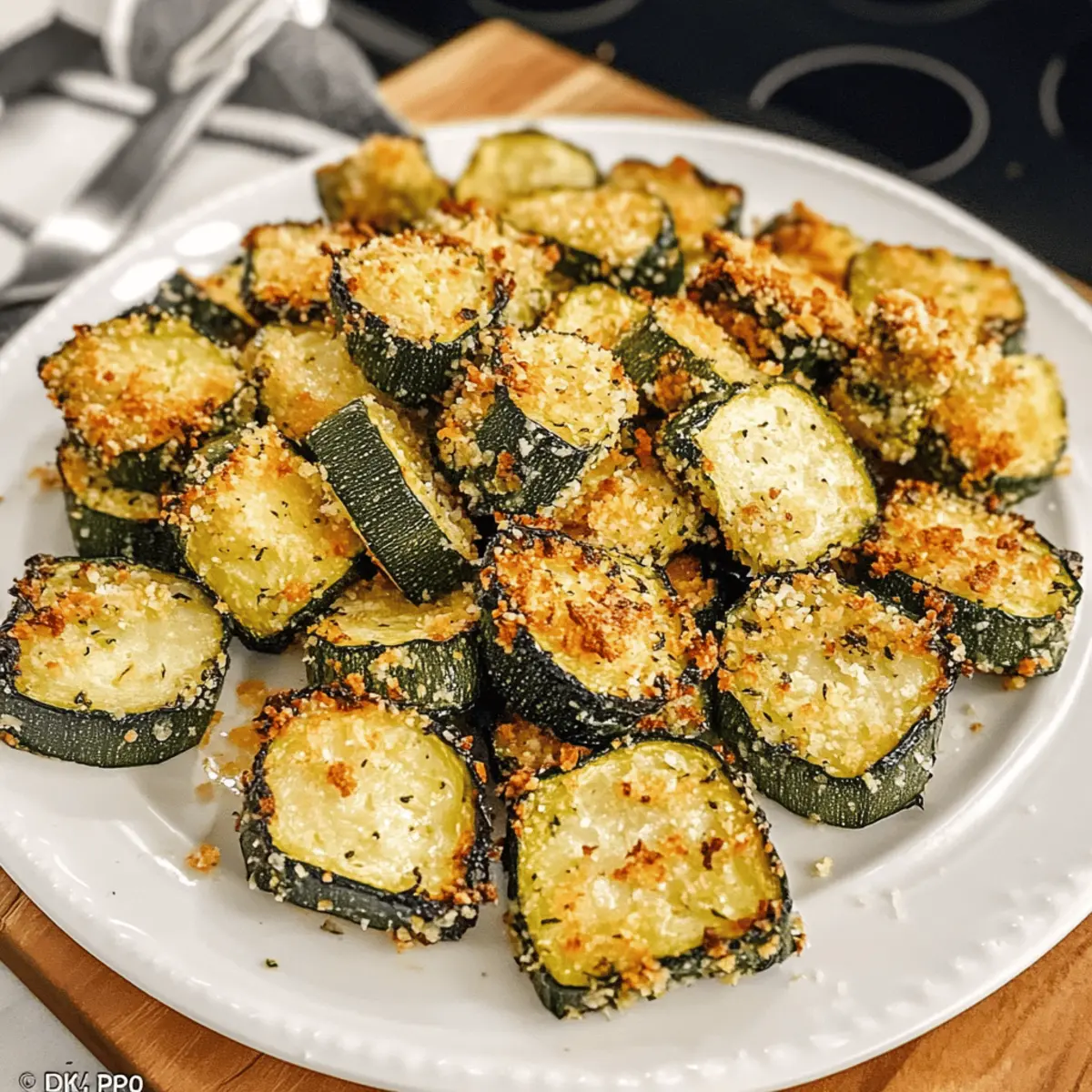 Luftfritteuse Zucchini mit Parmesan-Knusperpanade