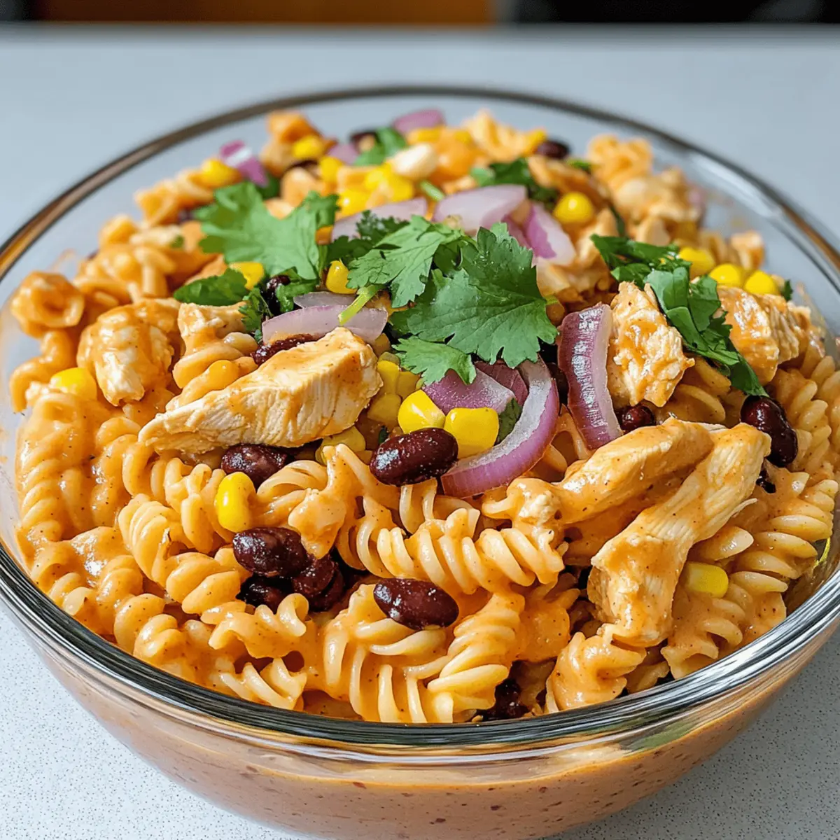 Würzige Hühnchen-Enchilada-Pasta-Salat leicht gemacht