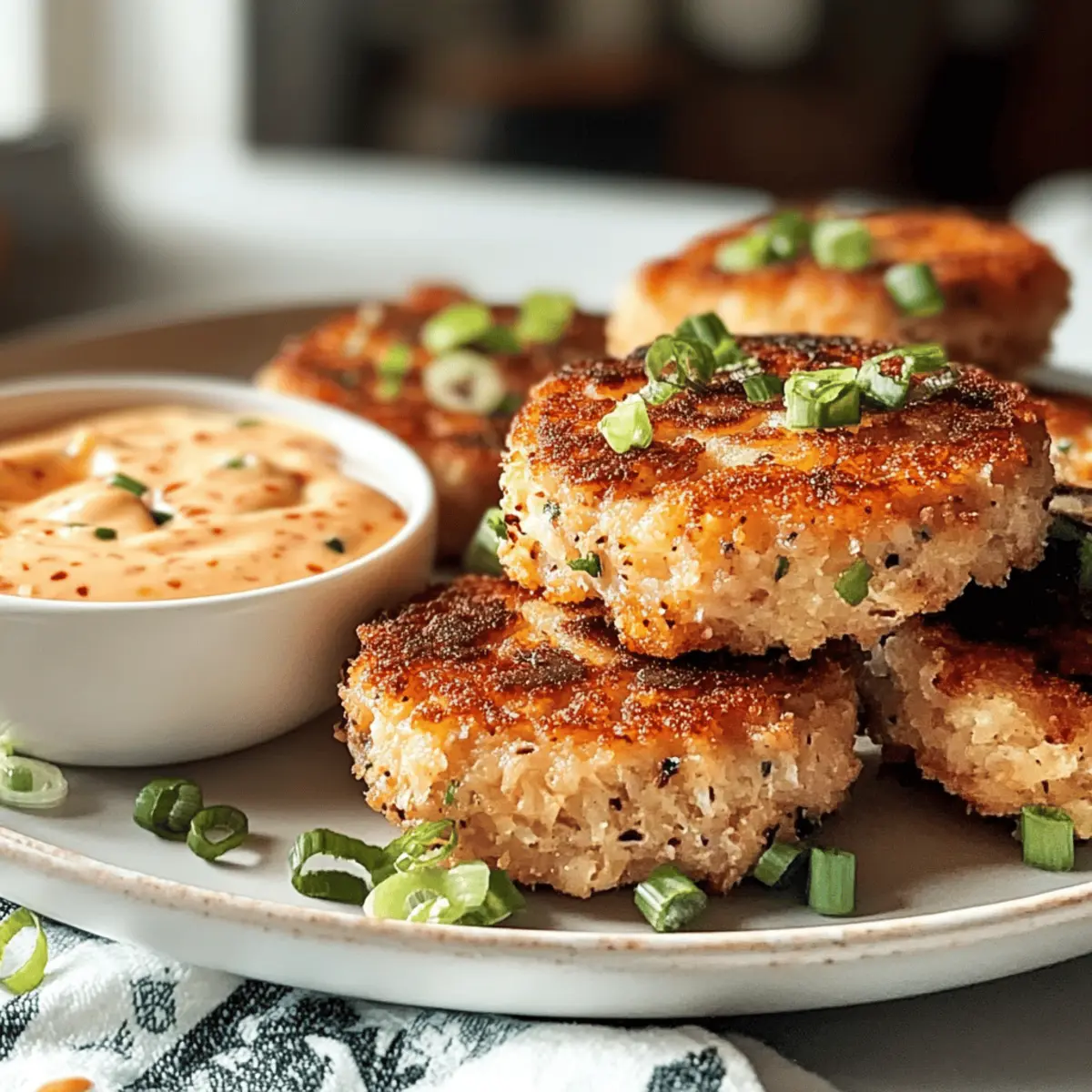 Würzige asiatische Thunfischkekse mit scharfer Mayo