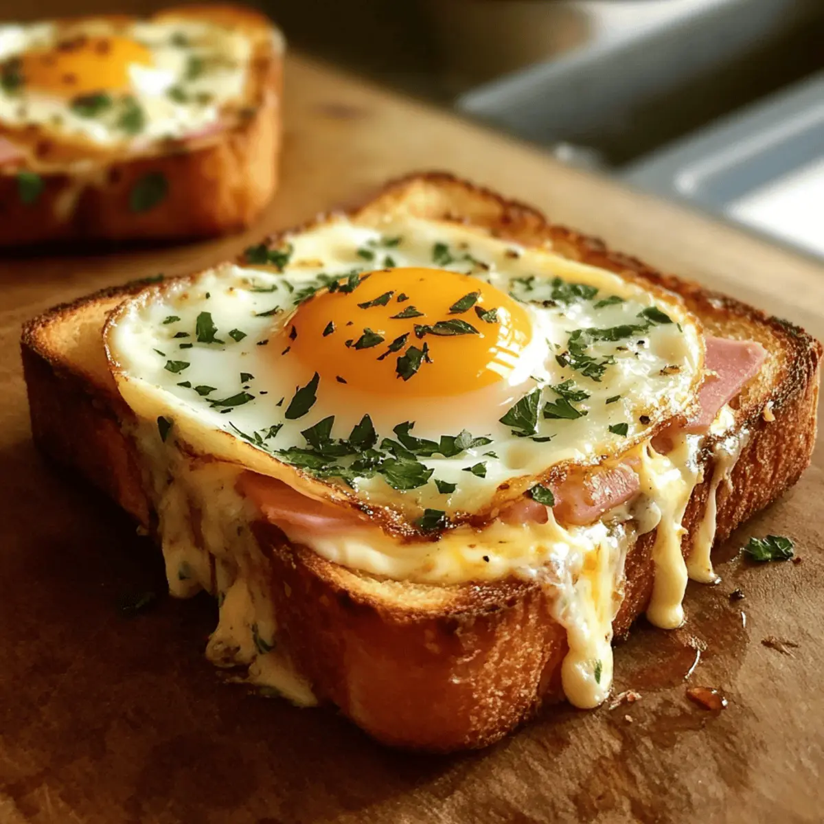 Eier- und Käsetoasts für ein schnelles Frühstück