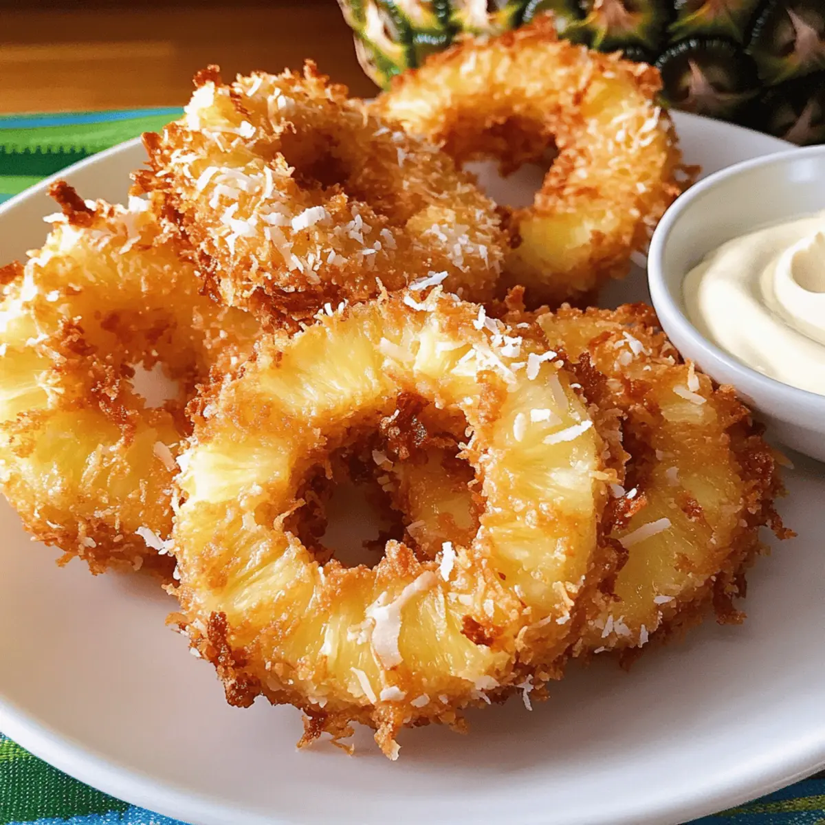 Frittierte Piña Colada für einen tropischen Genuss
