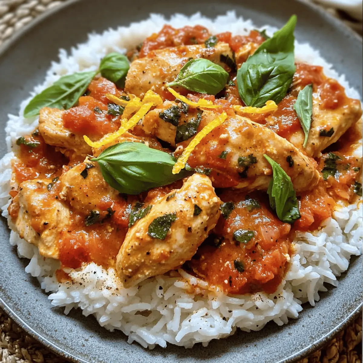Hähnchen mit Reis und Tomatensoße ganz einfach machen