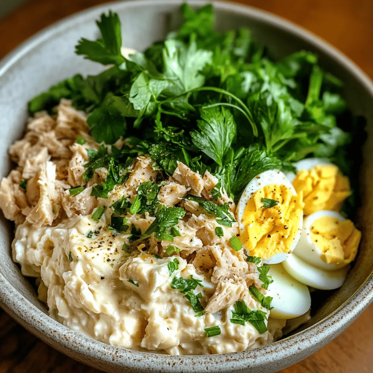 Thunfischsalat mit Ei und Joghurt ganz leicht gemacht