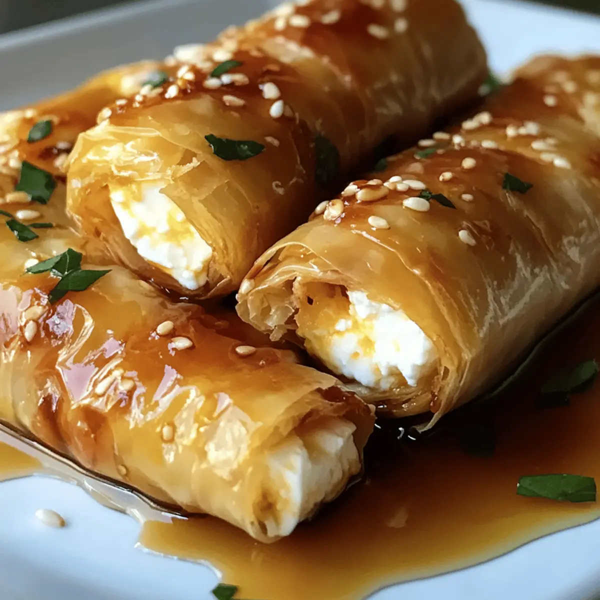 Ofen gebratene Feta-Röllchen mit Chili-Honig Genuss