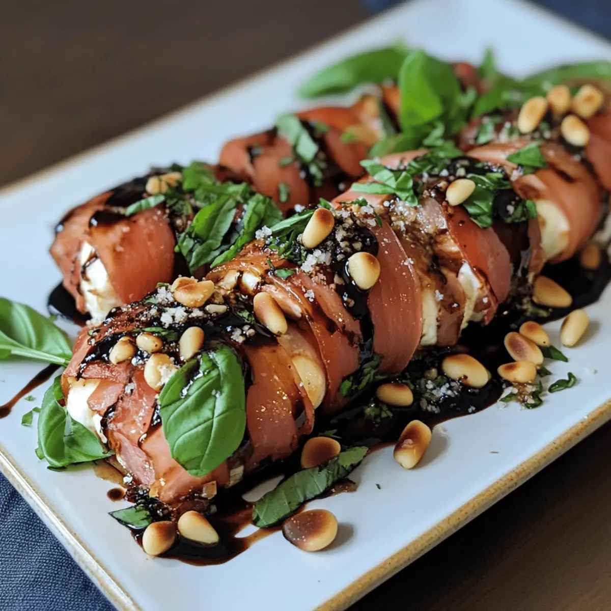 Knusprige Prosciutto- und Mozzarella-Wickel für Feste