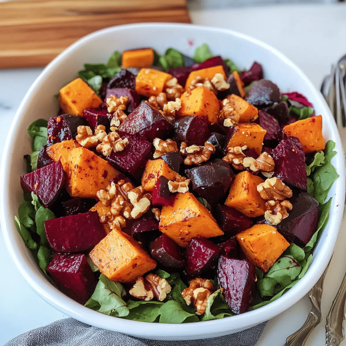 Gerösteter Rote-Bete- und Süßkartoffelsalat für Feste