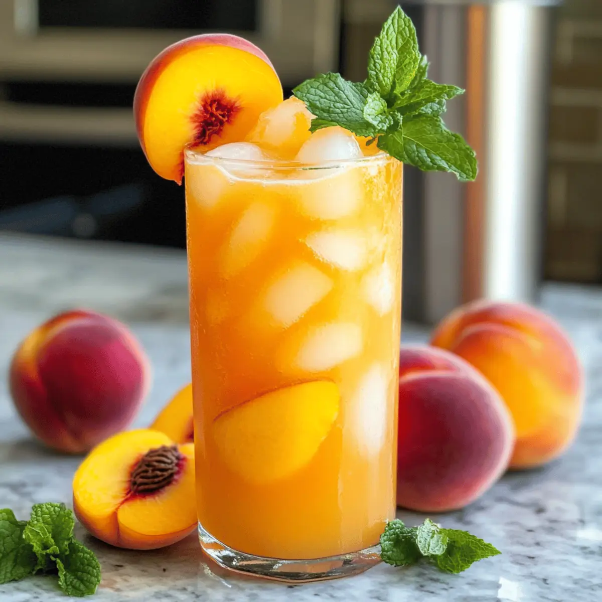 Erfrischende Pfirsich-Limonade für den Sommer