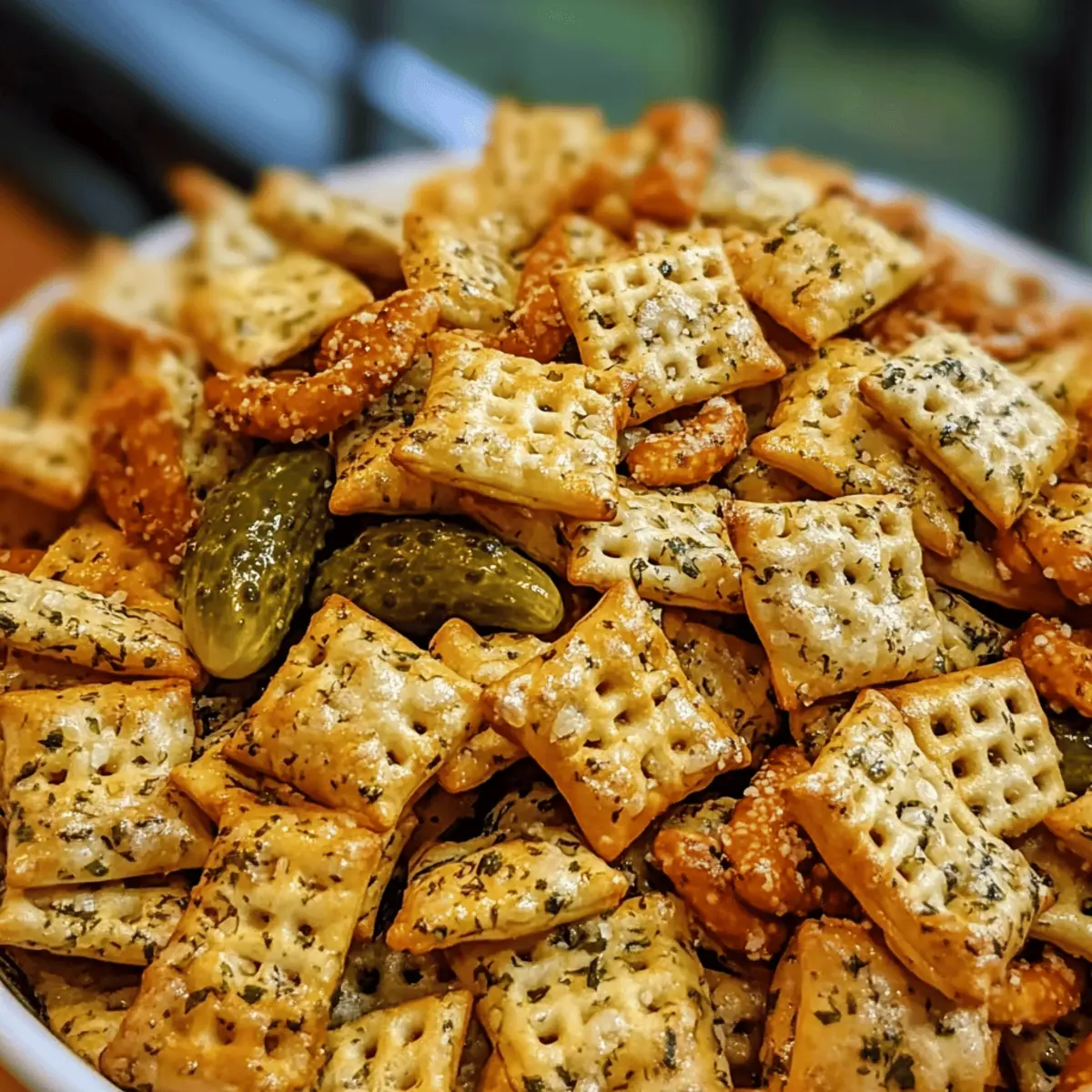 Dillgurken-Chex-Mix: Der perfekte Snack für Partys