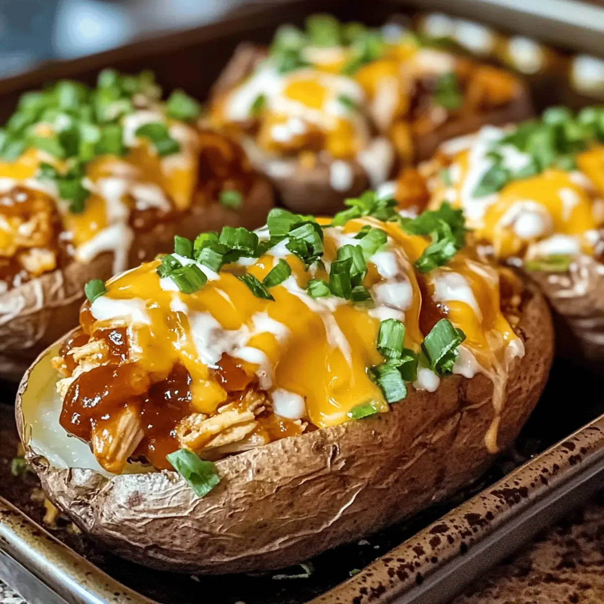 BBQ-Hühnchen gefüllte Ofenkartoffeln leicht gemacht