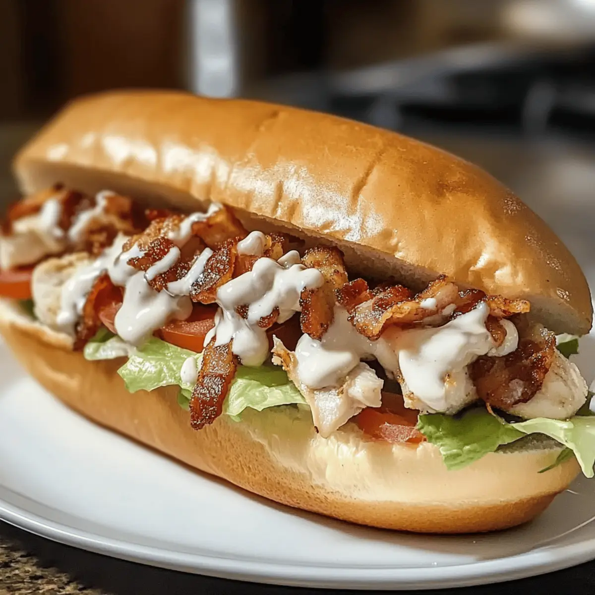 Hähnchensalat Bacon Ranch Sub ganz schnell zubereiten