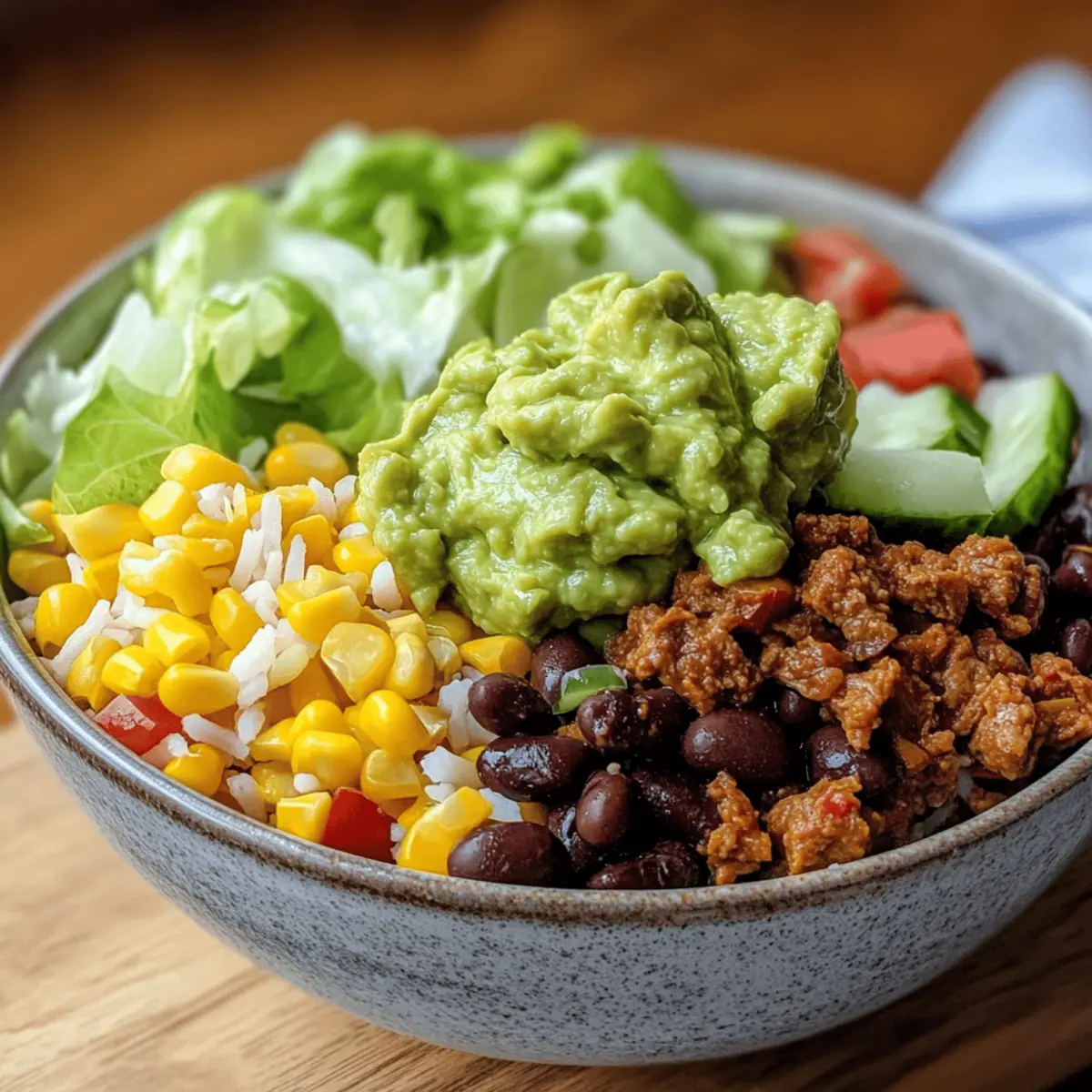 Burrito-Schüssel mit Guacamole - Gesund und Lecker