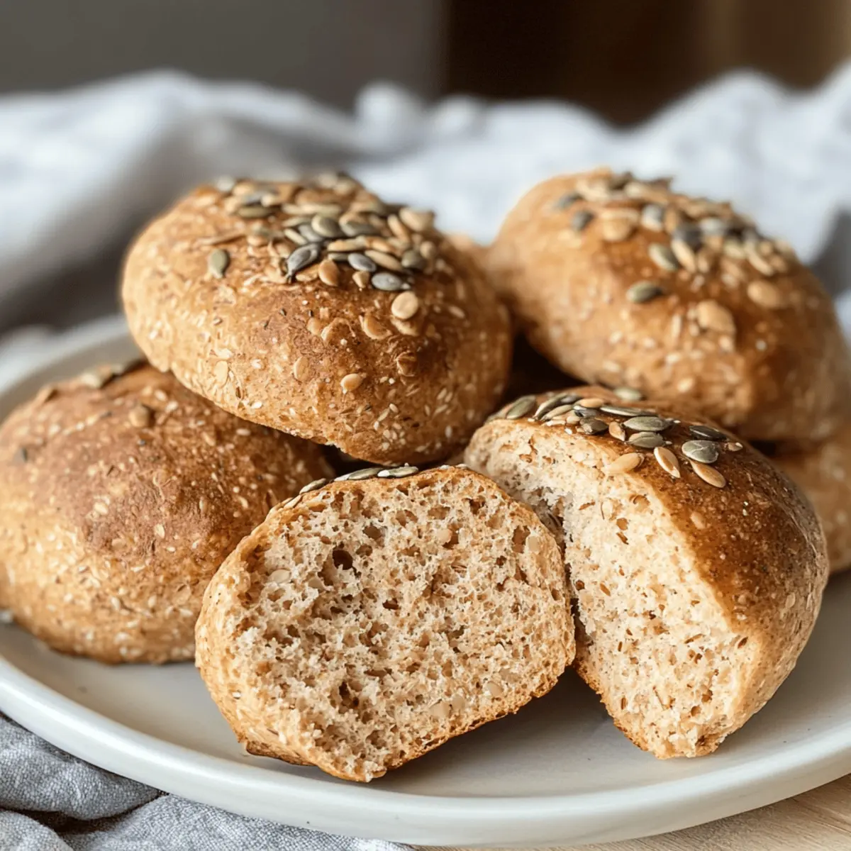 Vollkornbrötchen aus dem Airfryer ohne Hefe