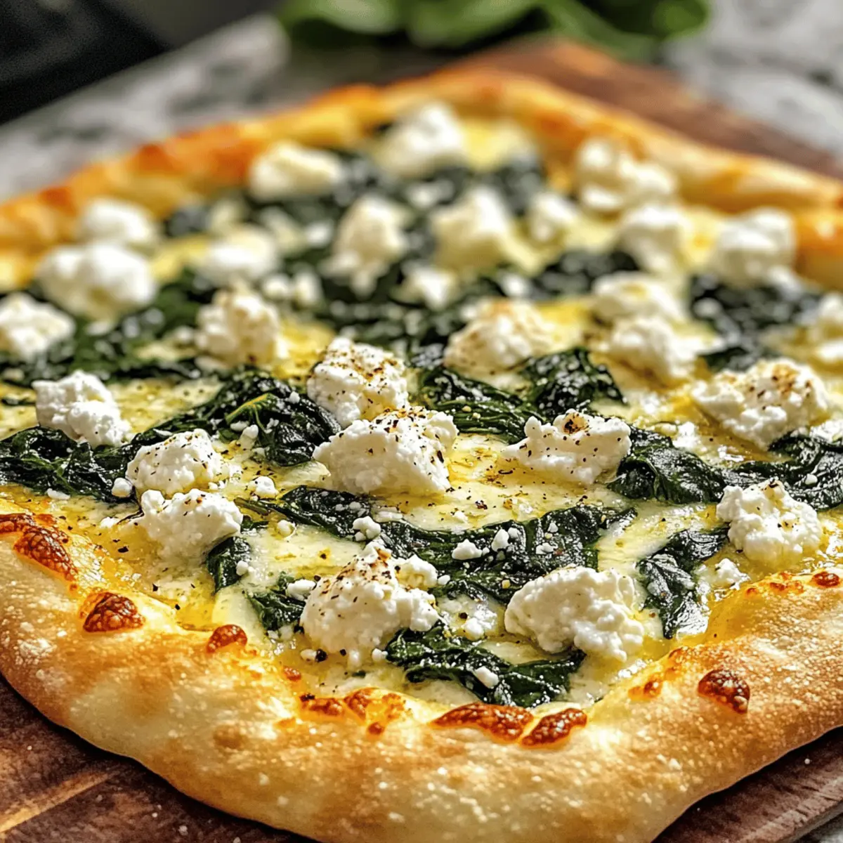 Griechische geröstete Knoblauch Spinat weiße Pizza rezept