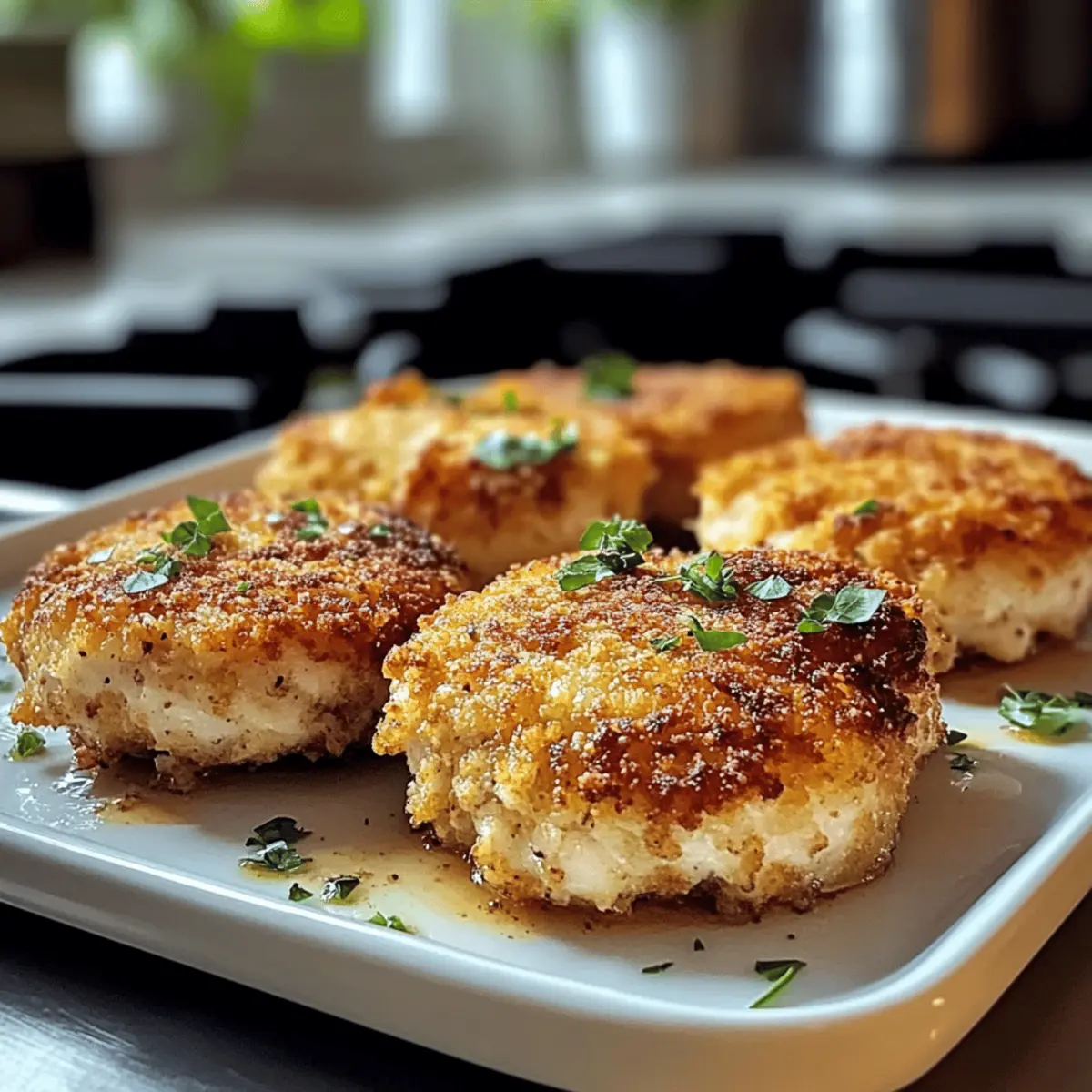 Goldene gebackene Hähnchenrissoles für die ganze Familie