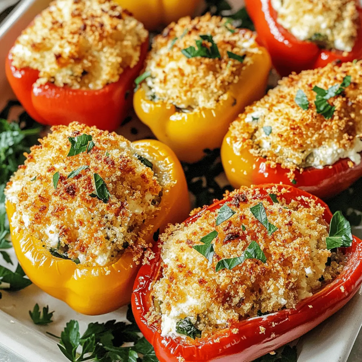Kräuter-Ricotta gefüllte Paprika ganz einfach!
