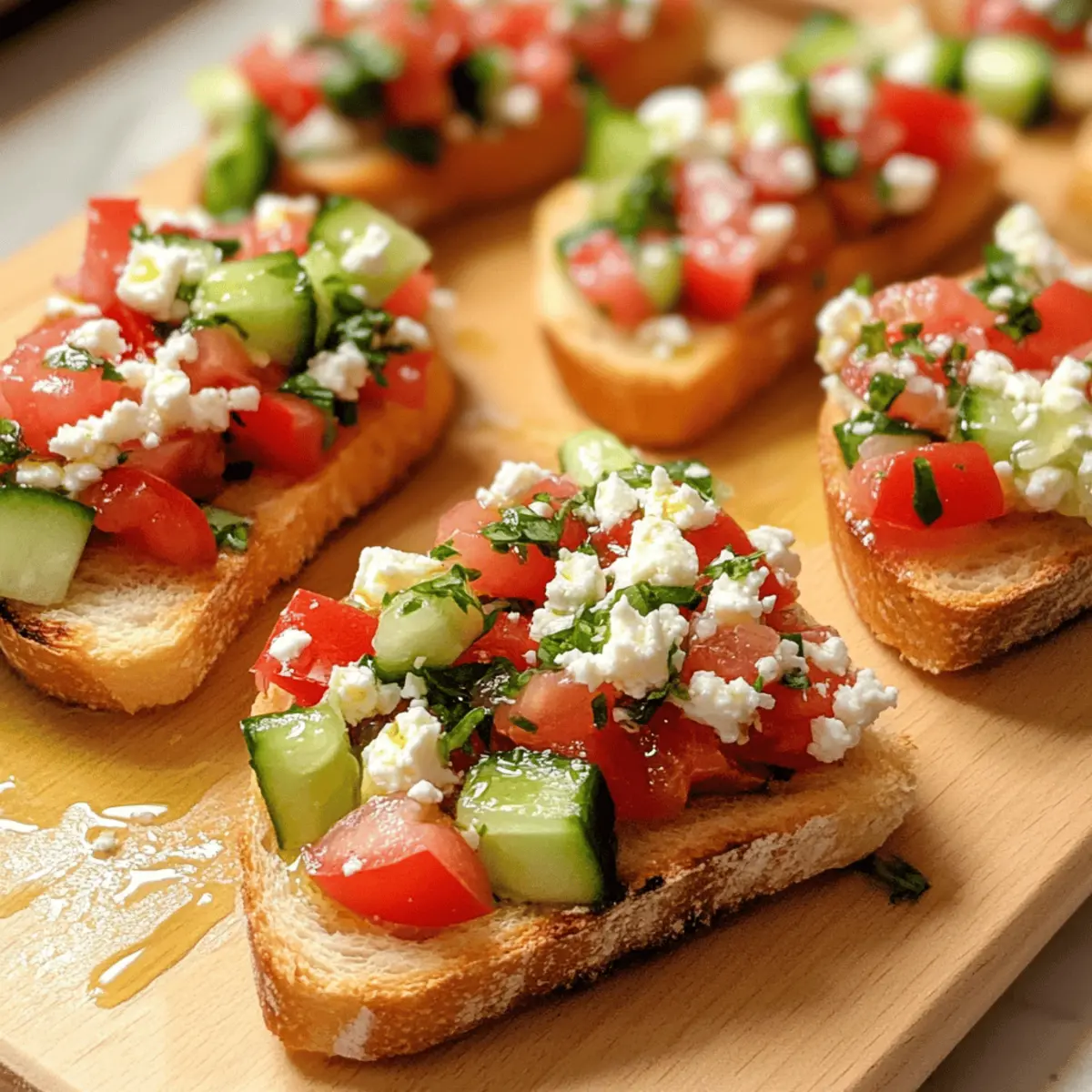 Griechische Bruschetta mit frischen Zutaten