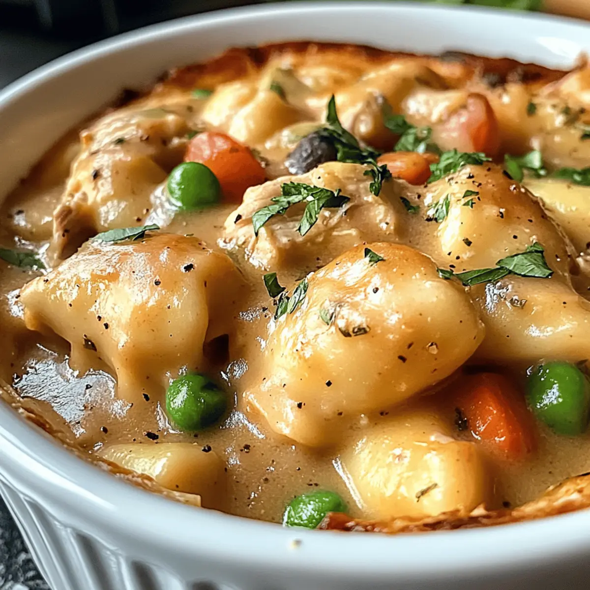 Cremiger Hähnchen- und Gnocchi-Topfauflauf schnell & einfach