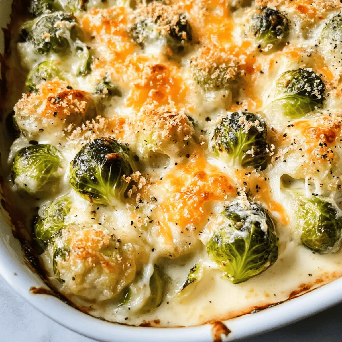 Knoblauchige Cremige Rosenkohl Au Gratin für Festtage