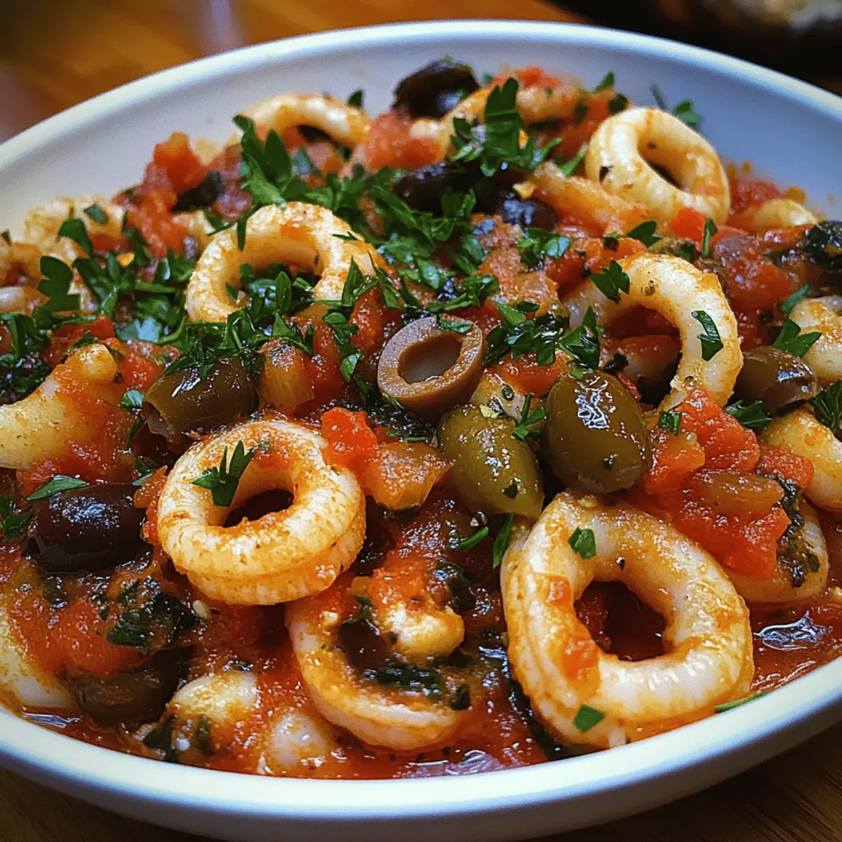 Kaltes Kalamari Puttanesca Rezept für jeden Abend