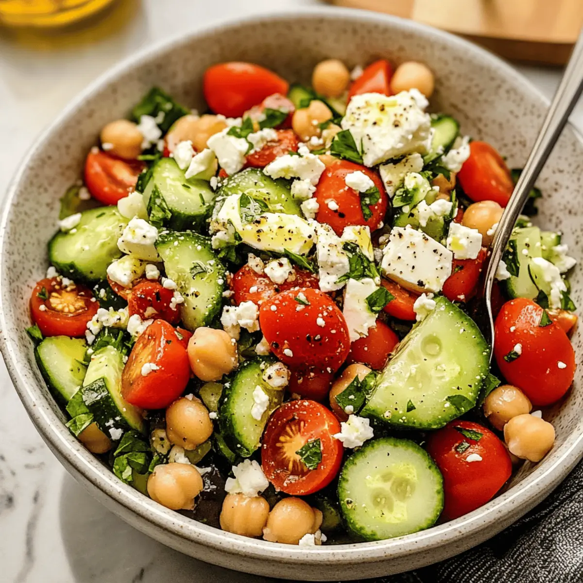 Mittelmeer Gurken Kichererbsensalat ganz einfach lecker