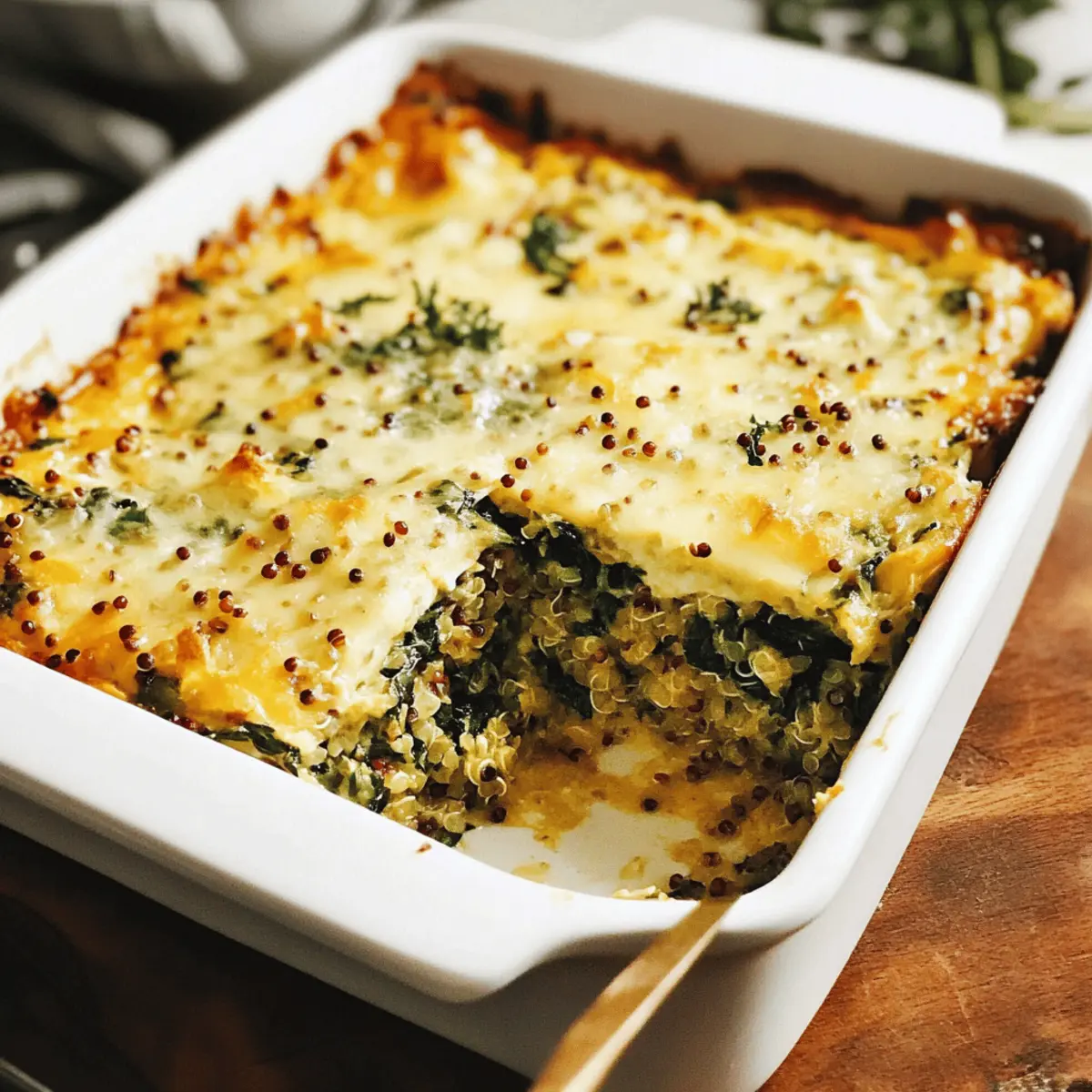 Veganer Spinat-Auflauf mit Linsen & Quinoa, ganz einfach