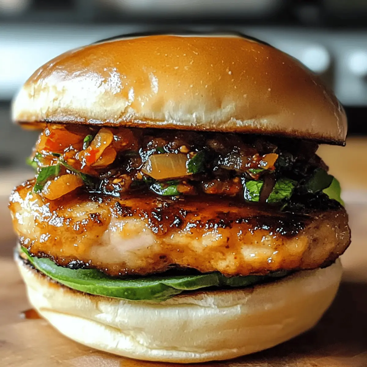 Gochujang Hühnchen Burger mit Kimchi Marmelade