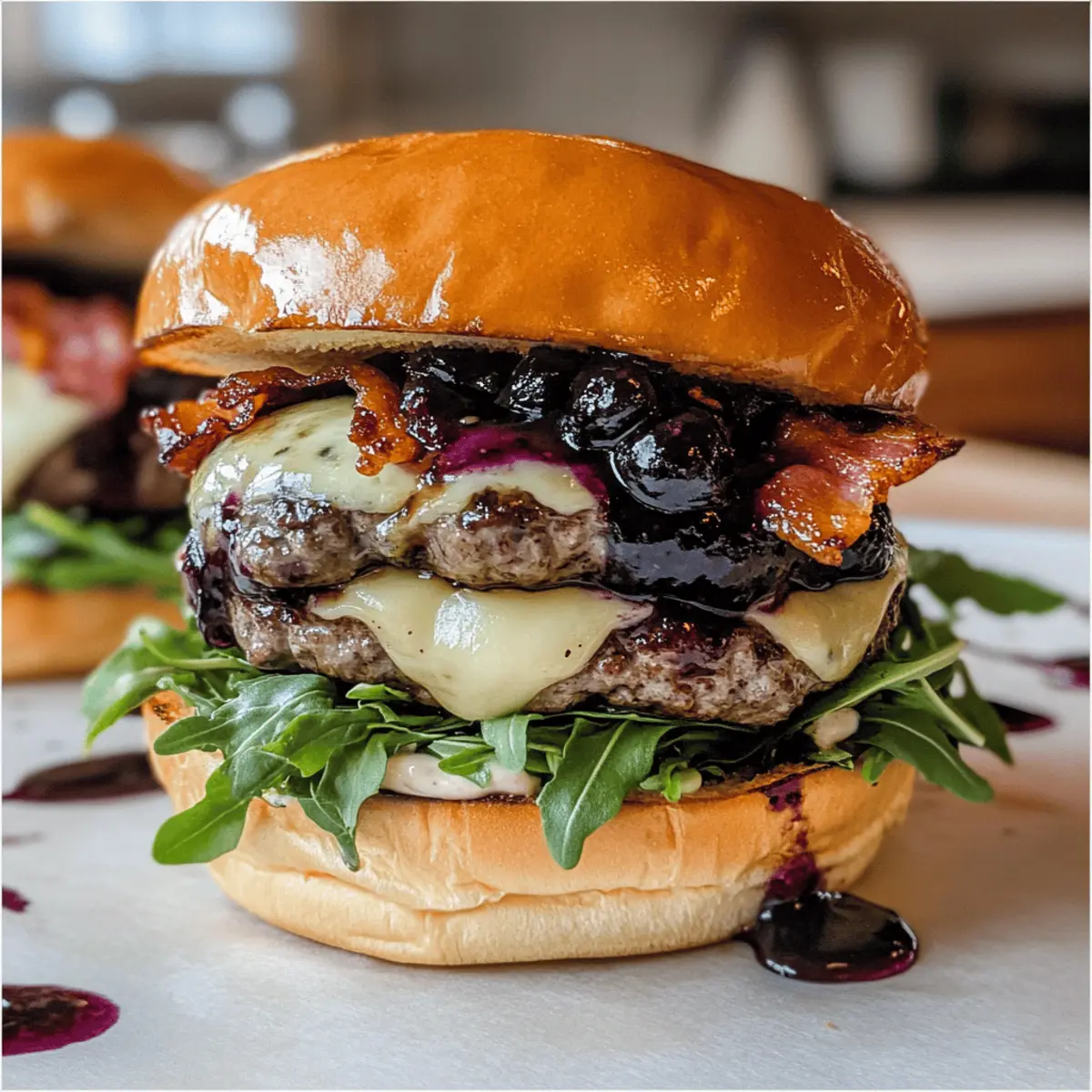 Heidelbeer-Basilikum-Gourmet-Burger für den Sommer