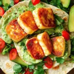 Halloumi-Wraps mit scharhem Honig