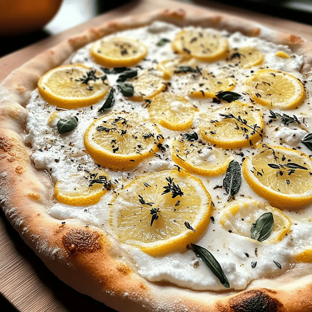 Zitronenpizza für frische Geschmacksexplosion
